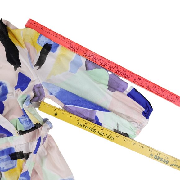 DKNY Abstract Print Balloon Sleeve Knee Length Dress - Picture 13 of 13